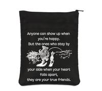 PLITI Friendship Inspirational Book Sleeve Friend Birthday Gift Long Distance Relationship Book Cover for Soul Sister (Anyone Show up BSblU)
