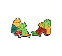 PLITI Frog Toad Fans Gift Frog Toad Friendship Gift Cute Frog Toad Brooch Pin Set For Storybook Lover (frog toad pin setU)