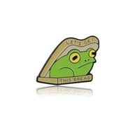 PLITI Funny Bread And Frog Gift Frog Lover Gift Bread Baker Gift Let’s Get This Bread Frog Brooch Pin, M, Stainless Steel, no gemstone