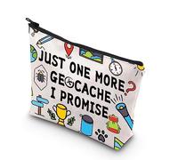 PLITI Funny Geocaching Gift for Geocacher Gift Just one More Geocache I Promise Makeup Bag Outdoor Lover Travel Pouch (More Geocache U)