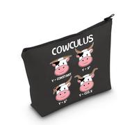 PLITI Funny Math Teacher Cow Lover Makeup Bag - Mathematics Lover Gift for Math G owculus Puns (Math Cow BagblU)