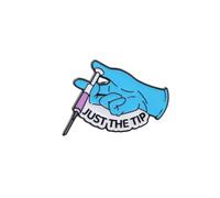 PLITI Funny Nurse Gift Medical Assistant Gift Healthcare Worker Appreciation Gifts Just The Tip Medical Humor Brooch Pin, M, Stainless Steel, no gemstone