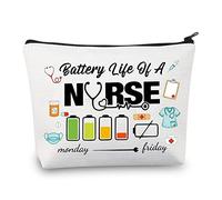 PLITI Funny Nursing Makeup Bags Battery Life of a Nurse Survival Kit Nurse Appreciation Gift Nursing Student Gift (Nurse Life U)