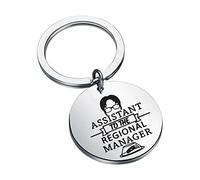 PLITI Funny Office Gift Assistant To The Regional Manager Keychain Funny Dwight Schrute Keyring Office TV Show fans Gift, Assistant to Manager, Medium