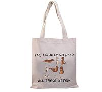 PLITI Funny Otter Gift Otter Lover Gift Otter Theme Gift Yes I Really Do Need All These Otters Canvas Tote Bag(Need all otters TGU)