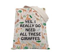 PLITI Giraffe Tote Bag Giraffe Lovers Gifts Giraffe Themed Gift Yes I Really Do Need All These Giraffes Reusable Grocery Bag (Need giraffe TGU)
