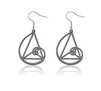 PLITI Golden Ratio Earrings For Math Lover Fibonacci Spiral Gift Sacred Geometry Math Jewelry Mathematician Gift