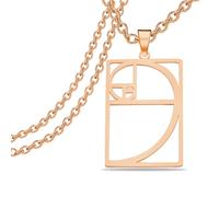 PLITI Golden Ratio Necklaces Geometic Gift Mathematics Gift Fibonacci Sequence Ratio Symbol Pendant For Math Lover, Medium, Stainless Steel, No Gemstone