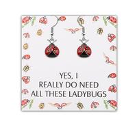 PLITI Good Luck Ladybug Earrings Ladybug Lover Gift Yes I Really Do Need All These Ladybugs Jewelry For Women (need ladybug earringsU)