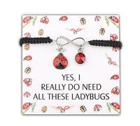 PLITI Good Luck Ladybug Gift Ladybug Fan Gift Yes I Really Do Need All These Ladybugs Bracelet For Insect Lover, M, Stainless Steel, no gemstone
