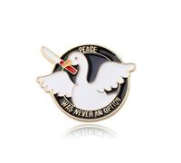 PLITI Goose Lover Gift Goose Owner Gift Goose Game Gift Geese Gift Peace Was Never An Option Goose Brooch Pin, M, Stainless Steel, no gemstone