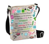 PLITI Hair Stylist Crossbody Bag Hairdresser Gift Cosmetology Graduation Gifts Hair Barber Gift Hairstylist Prayers Bag (Hairstylist prayer CbagU)