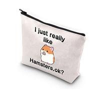 PLITI Hamster Makeup Bag Hamster Lover Gift Hamster Cosmetic Bag for Hamster Mom Hamster Owner (Really Like hamstersU)