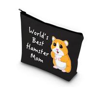 PLITI Hamster Makeup Bag World's Best Hamster Mom Hamster Lover Gift Hamster Mom Gift Hamster Mom Gift (Hamster mom Best BblU)