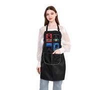 PLITI Horror Movie Fans Apron With Pockets Halloween Horror Movie Characters Gift Serial Killer Themed Gift For Baking Lover (Dream Big APU)