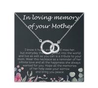 PLITI In Loving Memory Of Your Mother Sympathy Gift Memorial Gift Double Interlocking Circle Necklace For Loss Of Mother, M, Stainless Steel, No Gemstone