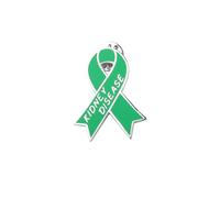 PLITI Kidney Disease Awareness Gift Kidney Transplant Survivor Gift Kidney Disease Green Ribbon Brooch Pin For Warrior, M, Stainless Steel, no gemstone