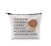 PLITI Kiwi Gifts New Zealand Bird Lovers Gift Always Be Yourself Unless You Can Be a Kiwi Funny Kiwi Bird Themed Makeup Bag (Be a Kiwi bagU)