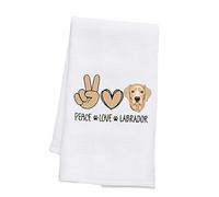 PLITI Labrador Kitchen Towel Labrador Retriever Gift Labrador Lover Gift Peace Love Labrador Gift Labrador Mom Gift (Peace Labrador TWU)