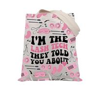 PLITI Lash Artist Tote Bag Lash Technician Gift I'm The Lash Tech They Told You About Esthetician Handbag Beauty Salon Gift (told lash tech TGU)