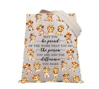PLITI Lion King Tote Bag Lion Cartoon Movie Fans Gift May You Be Proud Of The Work You Do Reusable Grocery Bag For Friend (Be proud lion TGU)