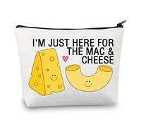 PLITI Mac and Cheese Gift Mac n Cheese Lover Makeup Bag I'm Just Here for The Mac and Cheese Themed Gifts Cosmetic Bag (Mac and CheeseU)