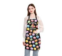 PLITI Macaron Apron With Pockets Macarons Baking gift Macaron Lover Gift Foodie Gifts Pastry Lover Gift Baking Apron (Macaron Dealer APU)