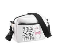 PLITI Marie Cat Gift Because I'M A Lady That's Why Marie Cat Lover Crossbody Bag Marie Ladies Gift Magic Kingdom Gift (Because lady CBU)