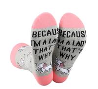 PLITI Marie Cat Gift Because I'm A Lady That's Why Marie Cat Lover Sock Marie Ladies Gift Magic Kingdom Gift WDW Gift (UK, Alpha, One Size, Regular, Regular, Because Lady SockU)