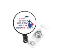 PLITI Mary Inspired Gift in Every Job That Must Be Done There is an Element of Fun Doctor Badge Reel for Mary Musical Lover (Every Job Badge)