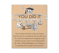 PLITI Masters Degree Graduation Gift College Master Gift Graduate Congrats Gifts You Did It Graduation Bracelet For Students, M, Stainless Steel, no gemstone