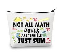 PLITI Math Teacher Makeup Bag Funny Math Lover Gift Not All Math Puns are Terrible Just Sum Makeup Bag Mathematics Math Gift (Math Just Sum U)