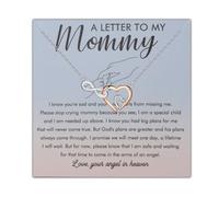 PLITI Miscarriage Gift Pregnancy Loss Gift Loss of Baby Sympathy Gifts A Letter To My Mommy Infinity Heart Necklace For Mother, M, Stainless Steel, No Gemstone