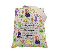 PLITI Miss Frizzle Gift Magic Bus Gift Teacher Appreciation Tote Bag May You Be Proud Of The Work You Do Teacher Handbag (Be proud bus TGU)