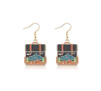 PLITI Mountain Hiker Gift Hiking Jewelry Camping Lover Gift Backpack Earrings For Wanderlust, M, Stainless Steel, No Gemstone