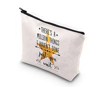 PLITI Musical Makeup Bag There's a Million Things I Haven't Done But Just You Wait Musical Quote Cosmetic Bag Zipper Pouch(There a Million Things BU)