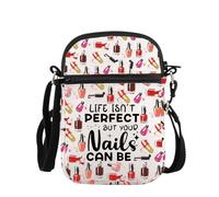 PLITI Nail Tech Gift Nail Artist Gift Life Isn't Perfect But Your Nails Can Be Nail Technician Crossbody Bag for Women (Perfect Nails ZCbagU)
