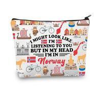 PLITI Norway Travel Makeup Bag Norwegian Gift Norway Vacation Gift Scandinavian Gift Norway Lover Norway Trip Surprise Gift (Might NorwayU)