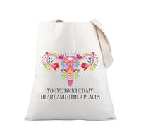 PLITI Obstetrician Gift Labor and Delivery Nurse Gift Midwife Gift You've Touched My Heart And Other Places OBGYN Tote Bag (Touched Heart TGU)