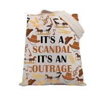 PLITI Oklahoma Musical Gift Theatre Drama Lover Gifts It’s A Scandal It’s An Outrage Musical Fans Canvas Tote Bag (Scandal outrage TGU)