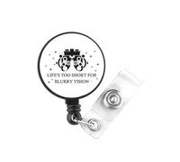 PLITI Optometrist Gift Eye Doctor Gift Life's Too Short for Blurry Vision Optician Retractable ID Badge Holder for Nurse (Blurry Vision Badge)