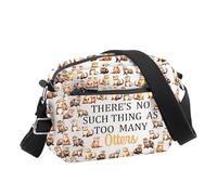 PLITI Otters Crossbody Bag Otter Lover Gift There Is No Such Thing As Too Many Otters Shoulder Bag Sea Animal Lover Gift (Many Otters CBU)