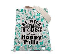 PLITI Pharmacist Gift Pharmacy Technician Graduation Gifts Funny Pharmacy Tech Gifts Rx Pharmacy Symbol Tote Bag (Charge of pill TGU)