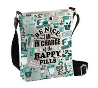 PLITI Pharmacist Gift Pharmacy Technician Graduation Gifts Funny Pharmacy Tech Gifts Rx Pharmacy Symbol Crossbody Bag (Charge of pill CbagU)
