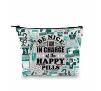 PLITI Pharmacist Gift Pharmacy Technician Graduation Gifts Funny Pharmacy Tech Gifts Rx Pharmacy Symbol Makeup Bag (Charge of Pill bagU)