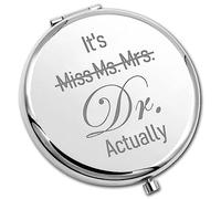 PLITI PHD Graduation Compact Mirror Doctorate Degree Gift It's Miss Ms. Mrs. Dr. Actually Pocket Mirror for Graduate (Dr. Actually CM U)