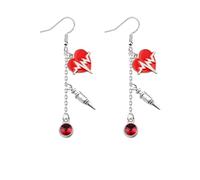 PLITI Phlebotomy Technician Gift Phlebotomist Appreciation gift Venipuncturist Gifts Phlebotomist Earrings For Doctor Nurse, M, Stainless Steel, No Gemstone