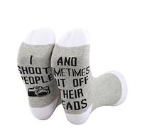 PLITI Photographer Gift Photography Lover Gift i Shoot People And Sometimes Cut Off Their Heads Funny Camera Socks (people head socksU)
