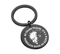 PLITI Pinhead Horror Movie Inspired Gift No Tears Please It's A Waste Of Good Suffering Pinhead Keychain Spooky Fans Gift (Pls no tears kyU)