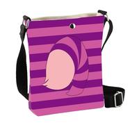 PLITI Pink Purple Striped Tail Cossbody Bag Furry Cheshire Cat Tail Gifts Tail Fluffy Rave Gifts For Cartoon Fans (Striped Tail CbagU)